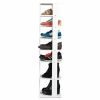 Costway - Wooden Shoes Storage Stand 7 Tiers Shoe Rack Organizer Multi-shoe Rack Shoebox - White - Front_Zoom