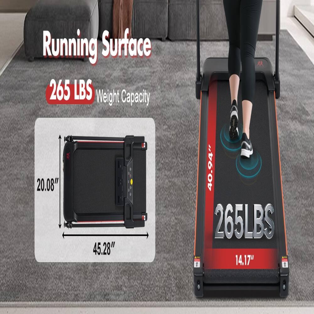 Running Surface  
265 LBS Weight Capacity  
20.08" x 45.28" x 40.94"  
265 LBS  
14.17"
