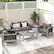 Angle. Costway - Patio Aluminum Loveseat Sofa Outdoor Furniture Set with Thick Back & Seat Cushions - Grey.