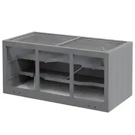 Pawhut - Large Wooden Hamster Cage with Opening Roof, Hut