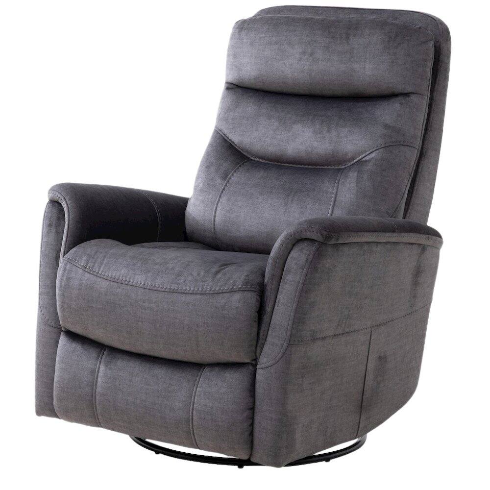 Angle. Starlight Canyon Home - Capri Charcoal Recliner Nursery Glider – Elegant Boucle Chairs for Comfort - Dark Grey.