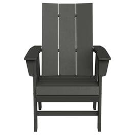 WestinTrends - Ashore Outdoor Patio HDPE Plastic Modern Adirondack Dining Chair - Gray