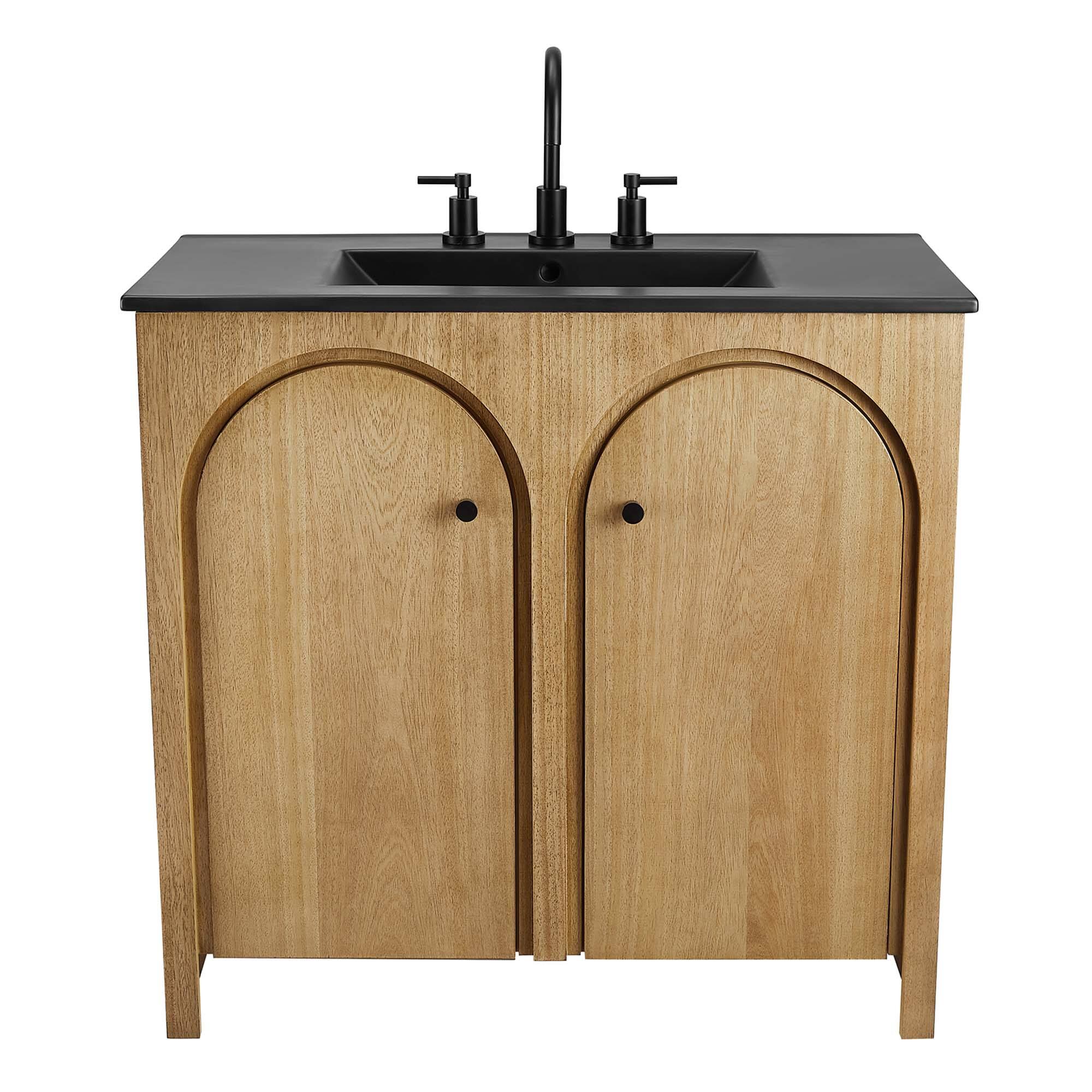 Alt View 4. Modway - Appia Bathroom Vanity Basin Included by Modway - Oak Black.