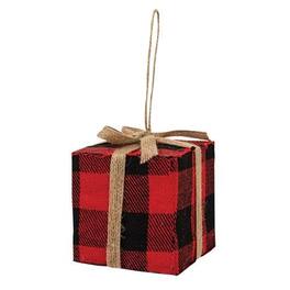 BreeBe - *Red & Black Buffalo Plaid Gift Box Ornament Large - Red, Black
