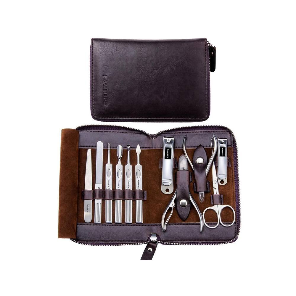 Beauty Hub Ecommerce - 11-Piece Stainless Steel Manicure Set - Purple