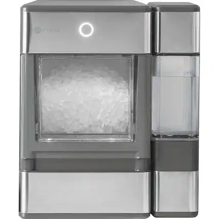 Front. GE Profile - Opal Countertop Nugget Ice Maker with Side Tank - Stainless Steel.