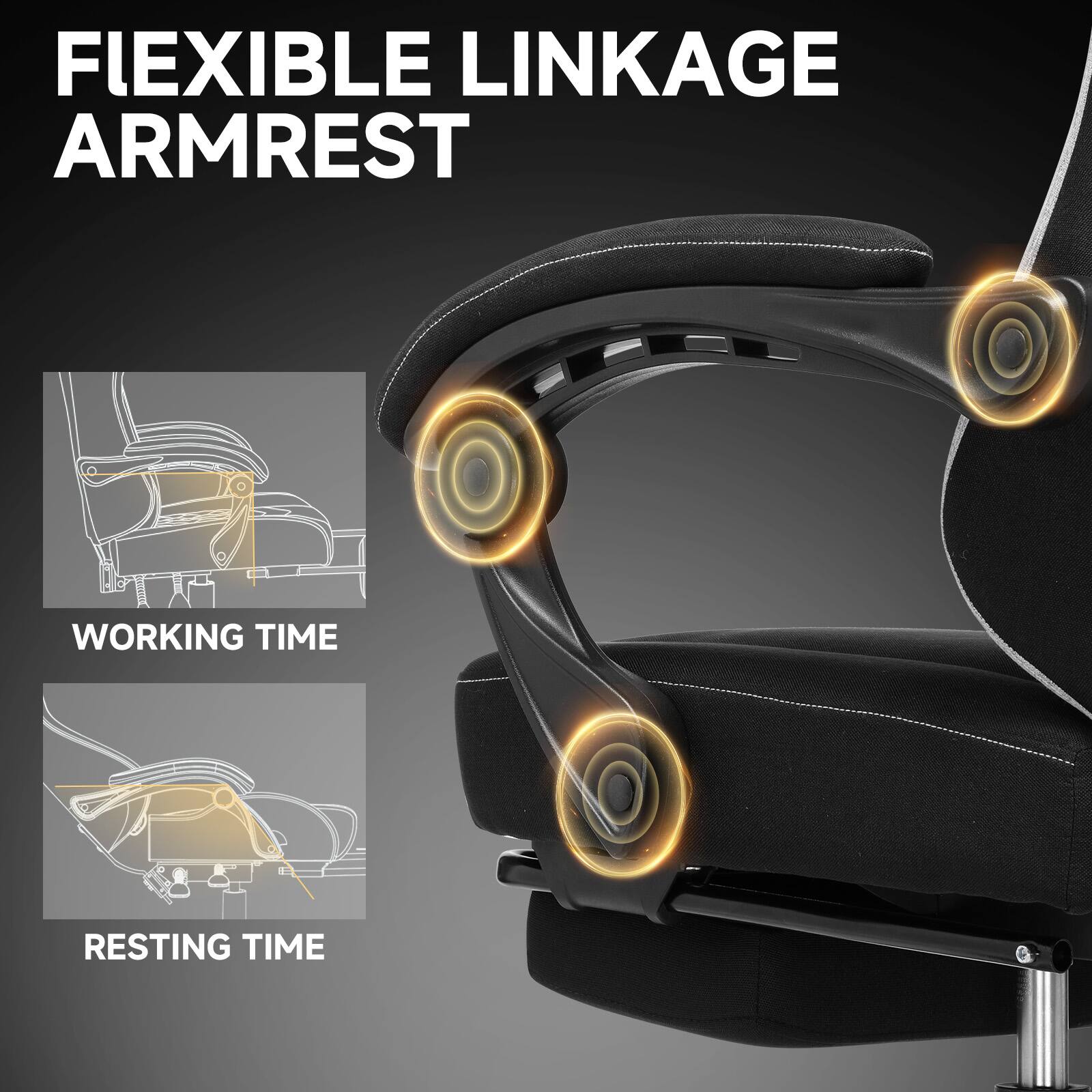 FLEXIBLE LINKAGE ARMREST
WORKING TIME
RESTING TIME