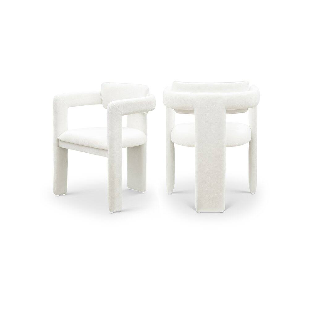 Front. Meridian Furniture - Brenda Cream Chenille Fabric Dining Chair, Set of 2 - Beige.