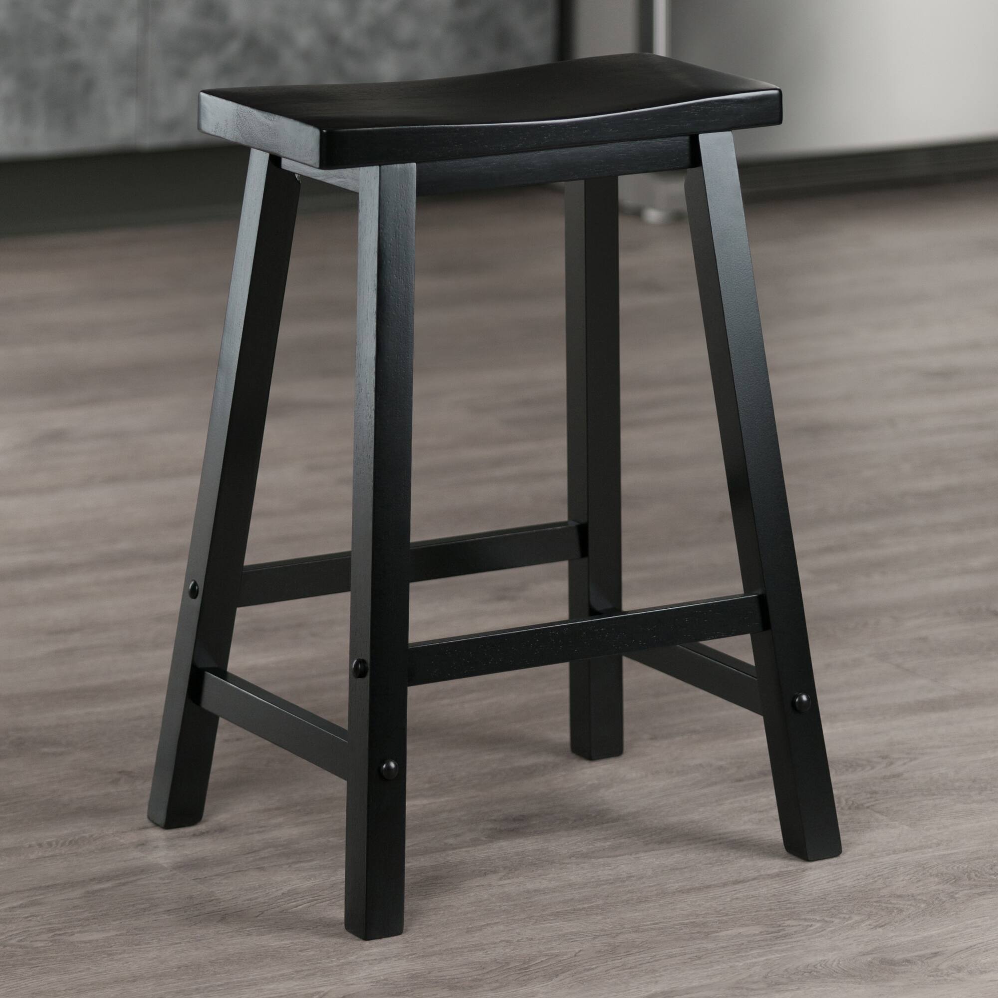 Alt View 4. Winsome Wood - Satori Saddle Seat Counter Stool - Black.