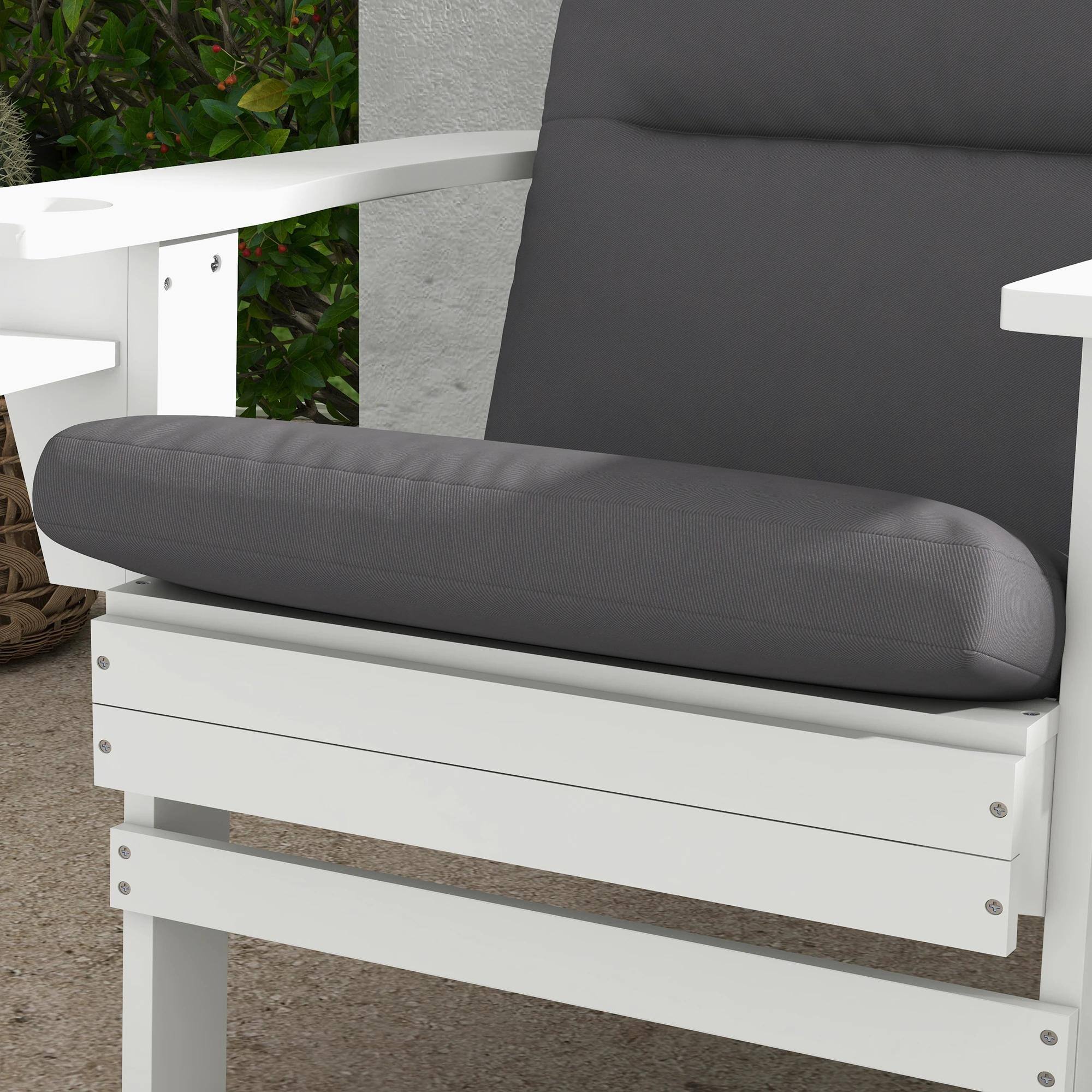 Alt View 1. Resenkos - Resenkos Adirondack Chair Seat Cushions, Tie-Back Replacement, Outdoor Comfort, Weatherproof Fabric,Gray - Gray.