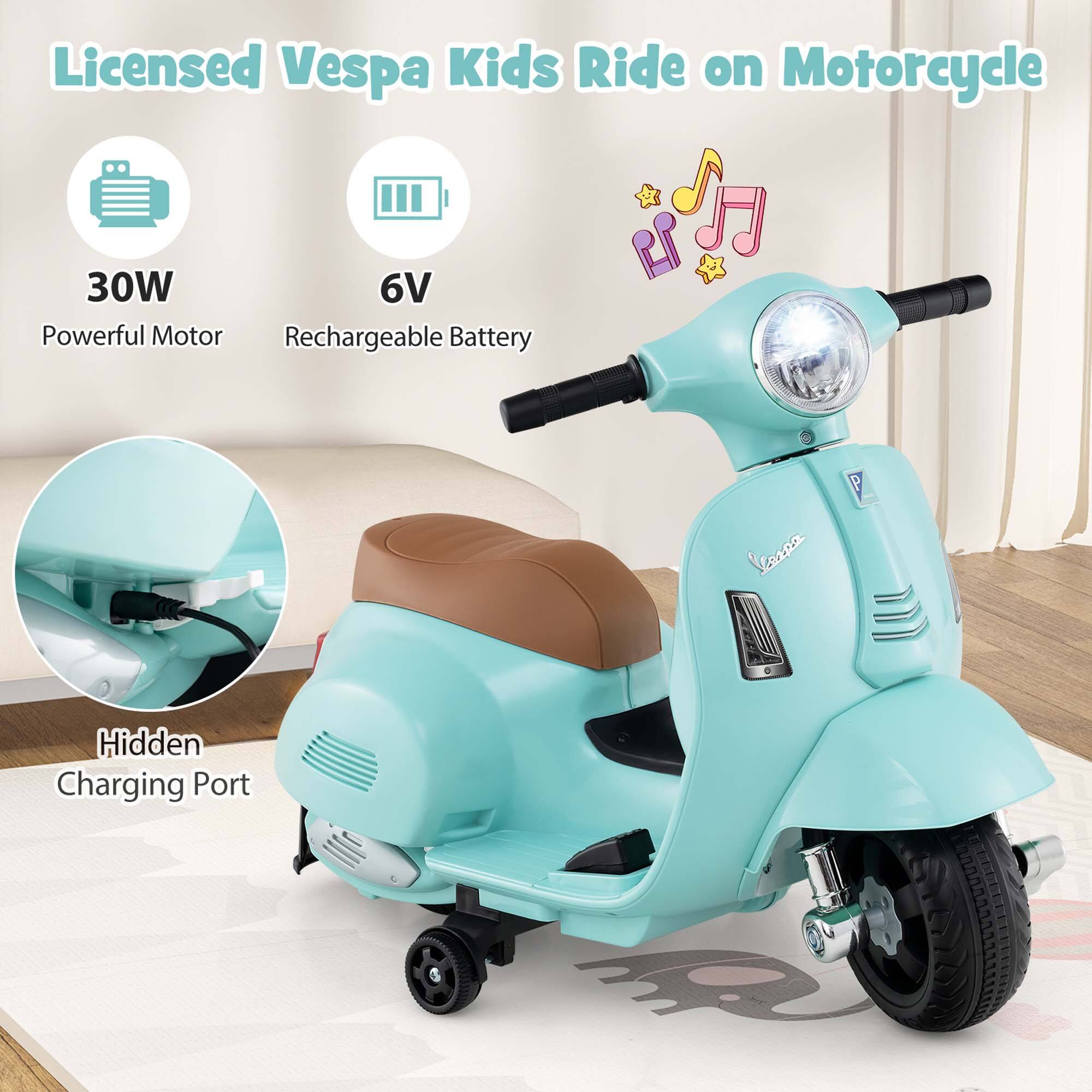 Costway Kids Ride on Motorcycle with Training Wheels Headlight