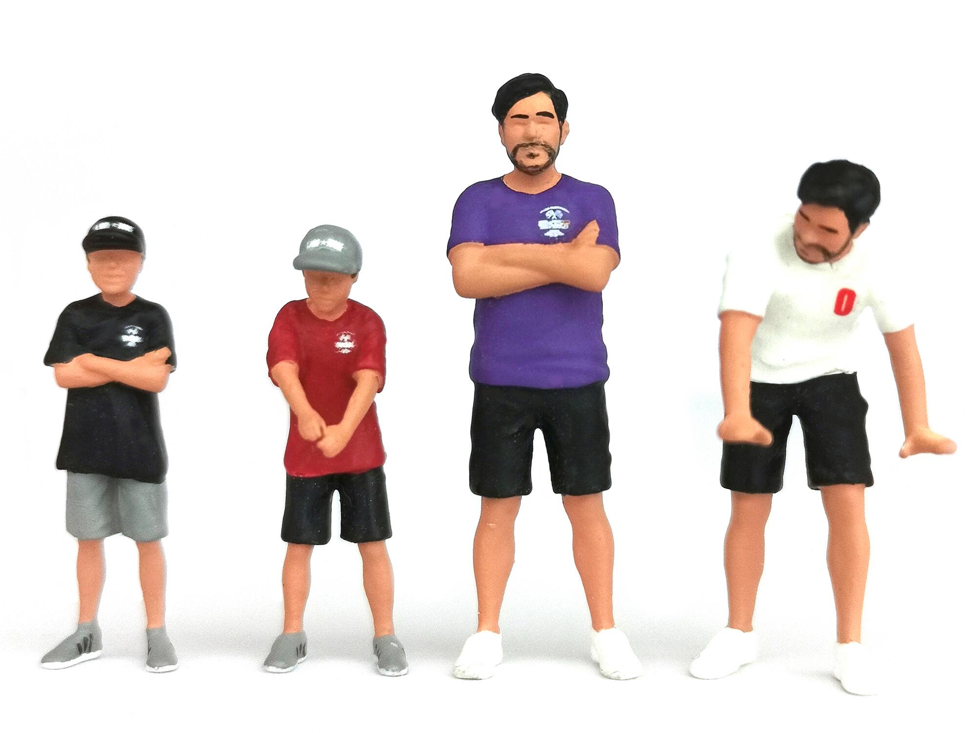 Angle. Mini GT - "Kaido and Sons V2" 4 Piece Diecast Figure Set "Kaido House" Special for 1/64 Scale Models by Mini GT - Multi.