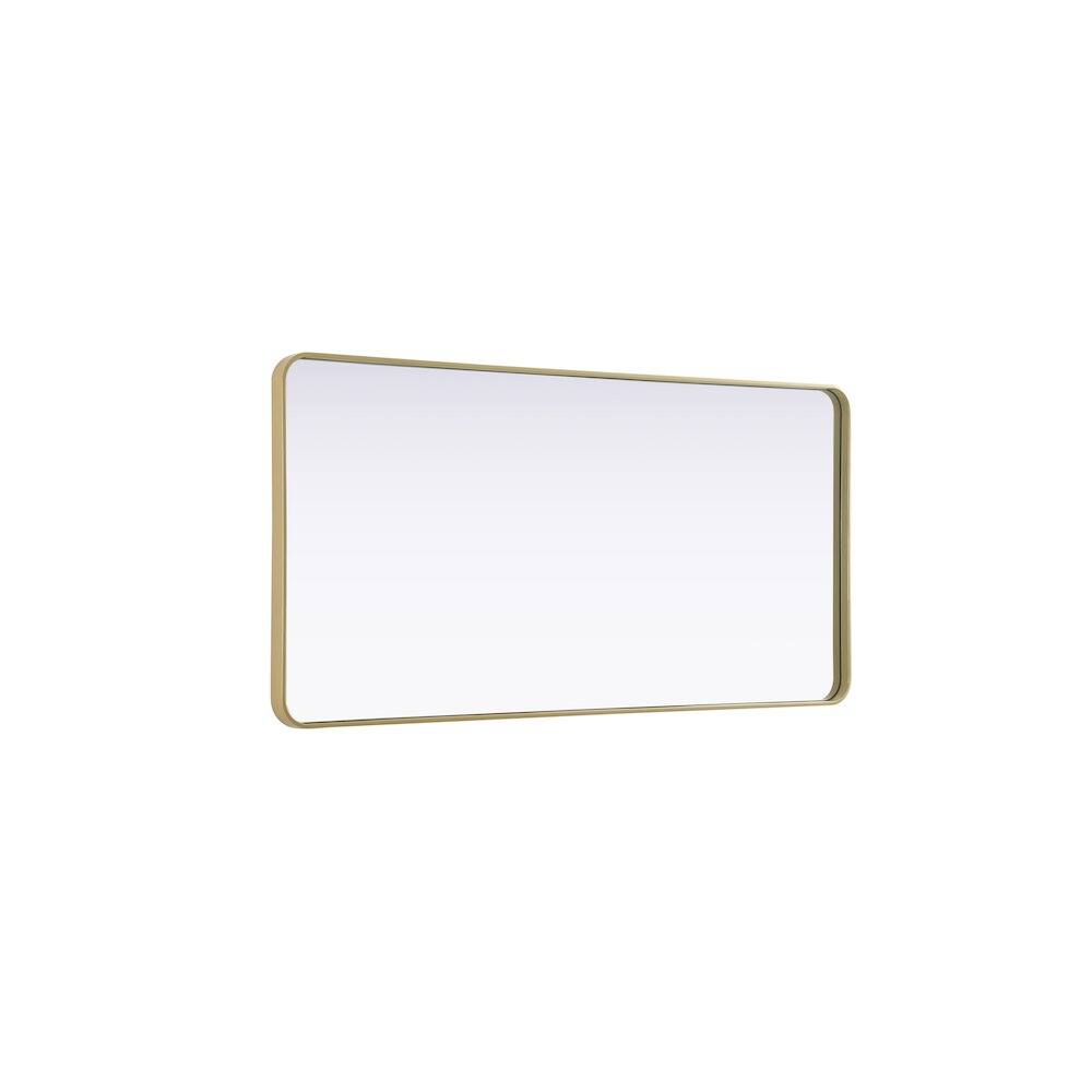 Alt View 1. Elegant Decor - Contour Metal Rectangle Mirror 30x60 in Brass - Brass.
