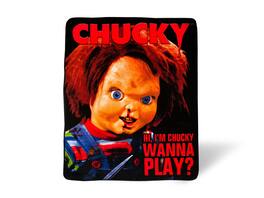 Silver Buffalo - Child's Play Chucky "Wanna Play" Fleece Throw Blanket | 50 x 60 Inches - Red