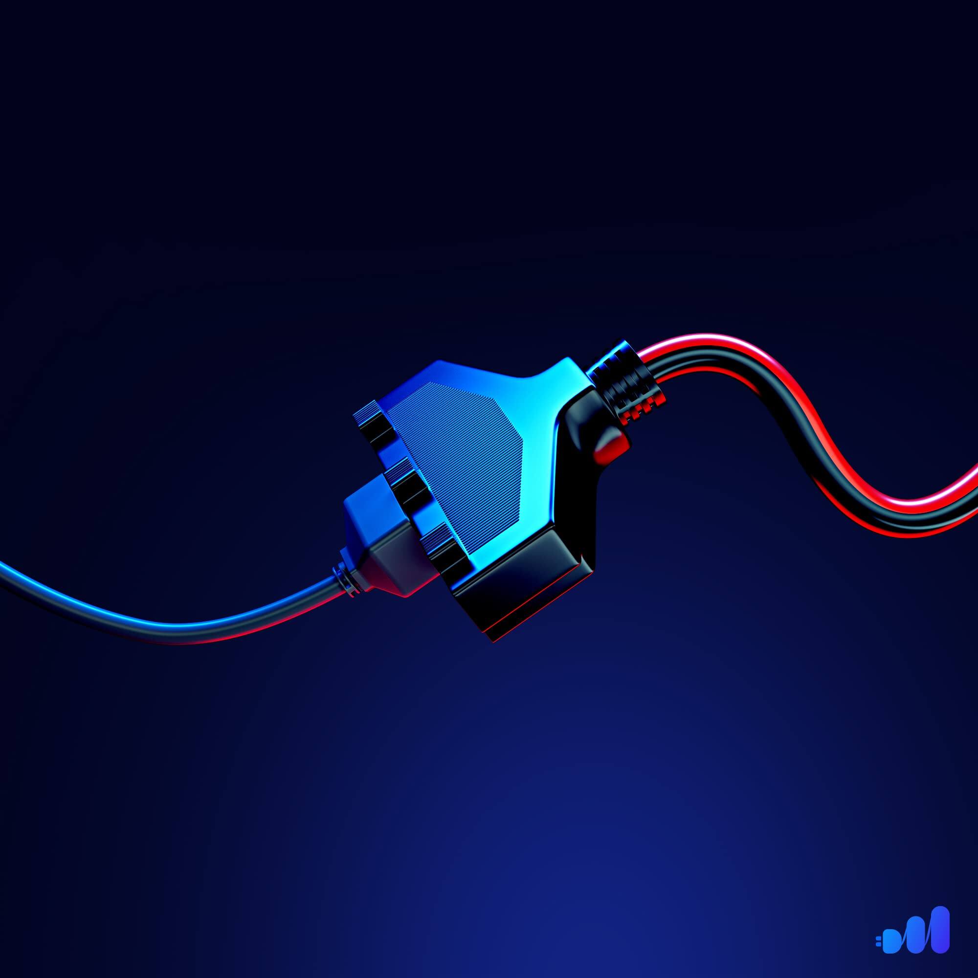 Alt View 7. Maximm - Extension Cord 15 ft, SJTW Extension Cord with Multiple Outlets, 16 Gauge ETL Listed - Black and Red.