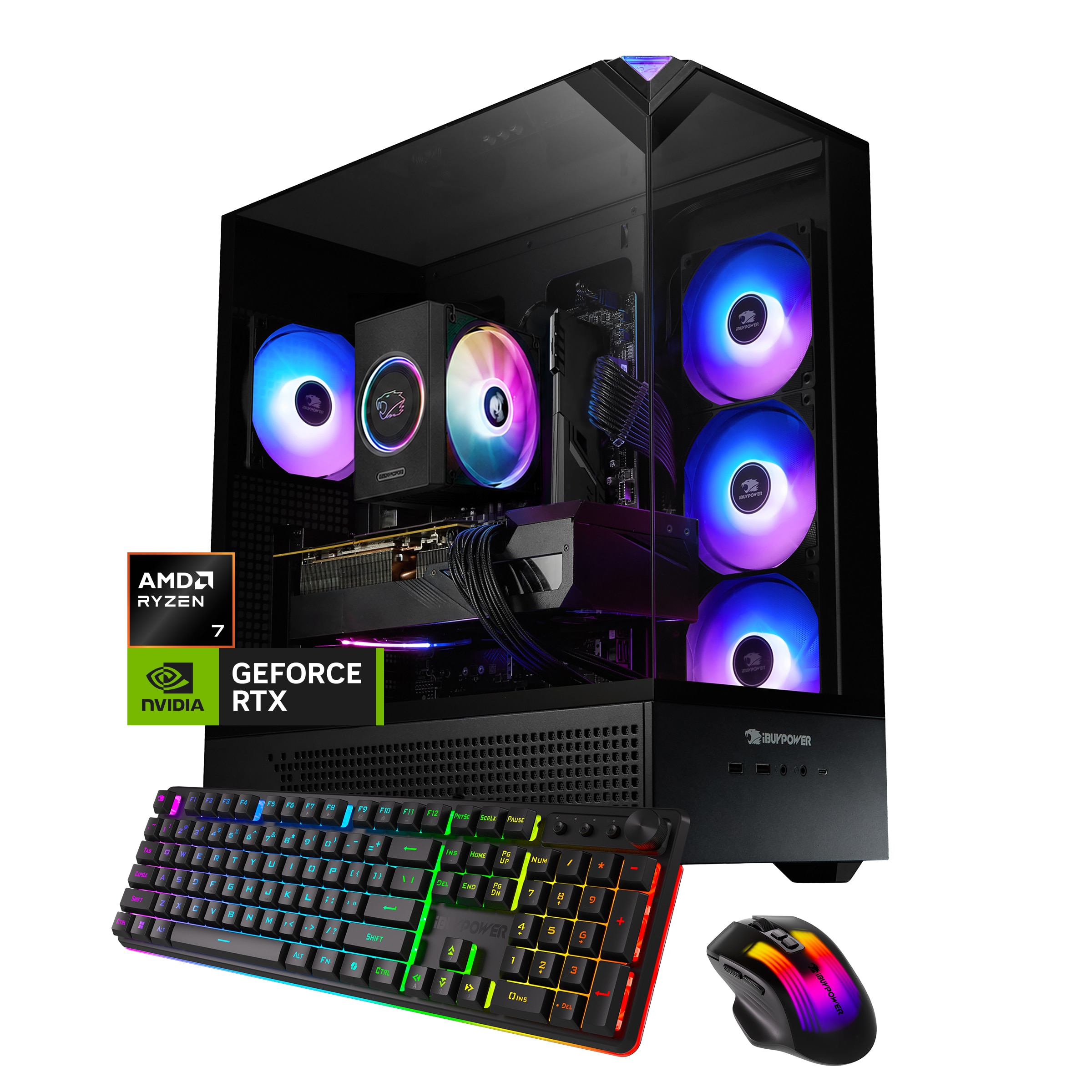 iBUYPOWER - Element Gaming Desktop PC - AMD Ryzen 7 8700F, NVIDIA GeForce RTX 3050 6GB, 16GB DDR5 RAM, 1TB NVMe SSD_EBA7N3501 - Black