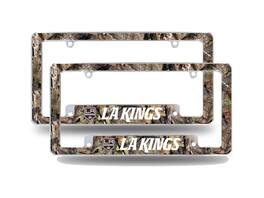 Rico Industries - Los Angeles LA Kings Chrome Metal (Set of 2) License Plate Frames with Bold Mossy Oak Camouflaged Camo Design - Multi