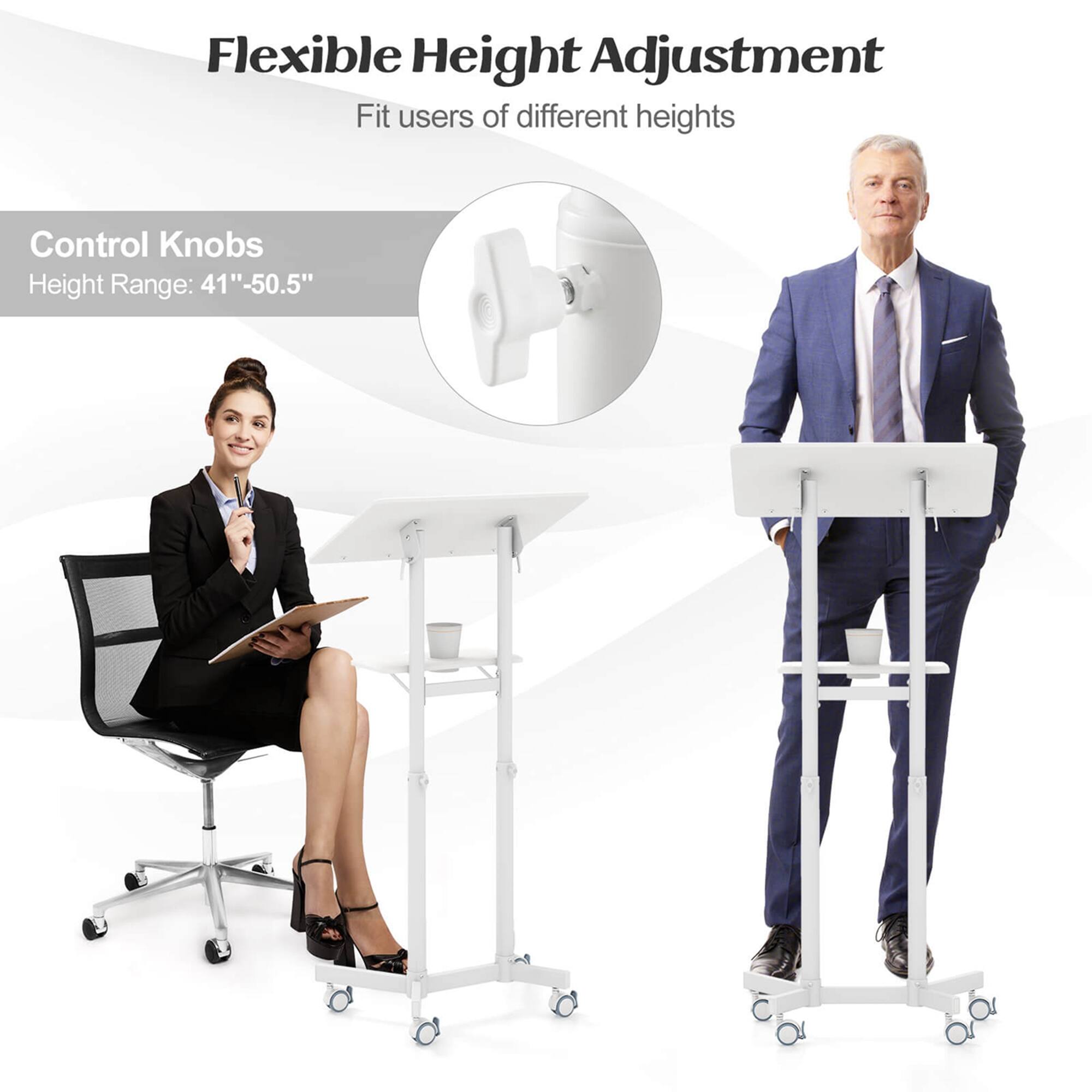 Flexible Height Adjustment  
Fit users of different heights  

Control Knobs  
Height Range: 41"-50.5"