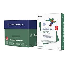 Hammermill - Premium 8.5" x 11" 3-Hole Punched Color Copy Paper, 28 lbs., 100 Brightness, 500 Sheets/Ream, 8 Reams/Carton - White