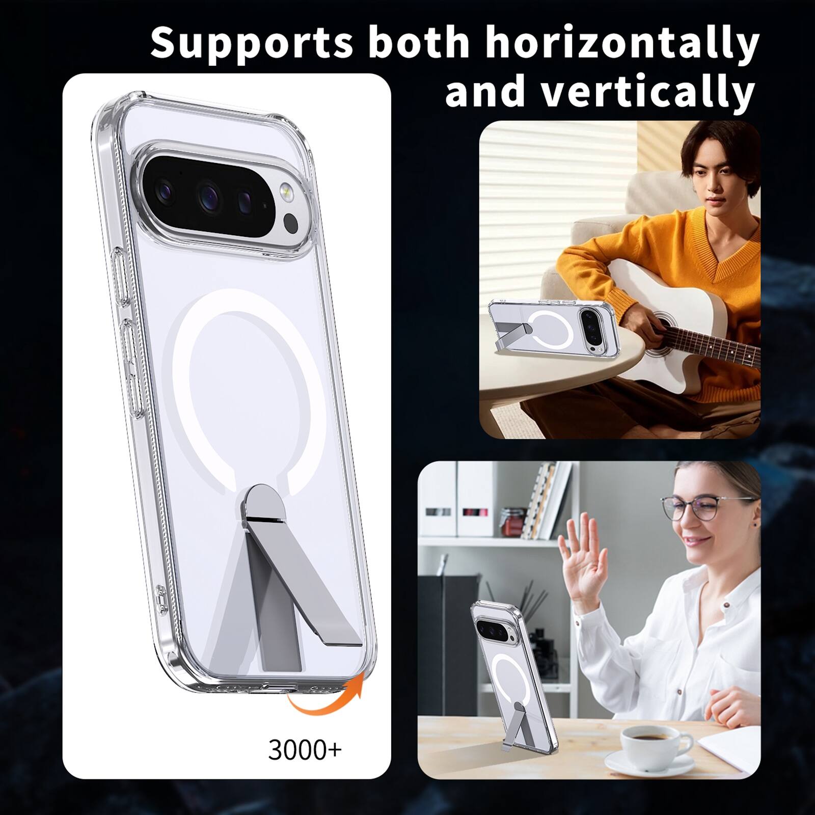 Supports both horizontally and vertically

3000+