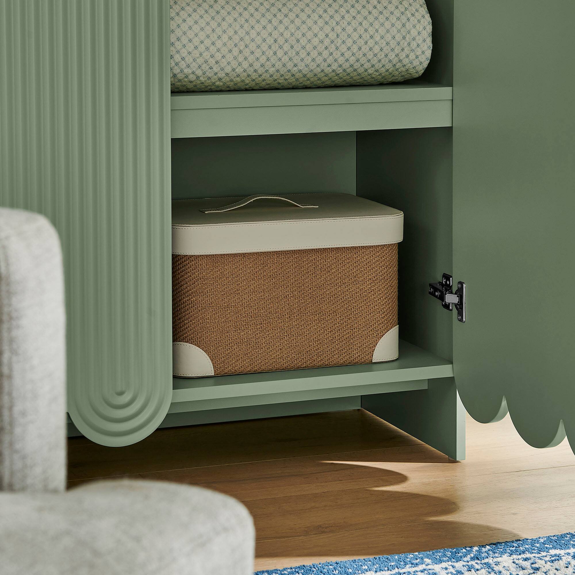 Alt View 2. Modway - Dahlia 78 Inch Fluted and Scalloped Arched Storage Cabinet by Modway - Sage.