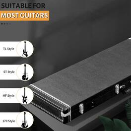 Winado - Electric Guitar Hard Case, Rectangle Wooden Standard 39-Inch Electric Guitars Hard-Shell Protective Carrying Case