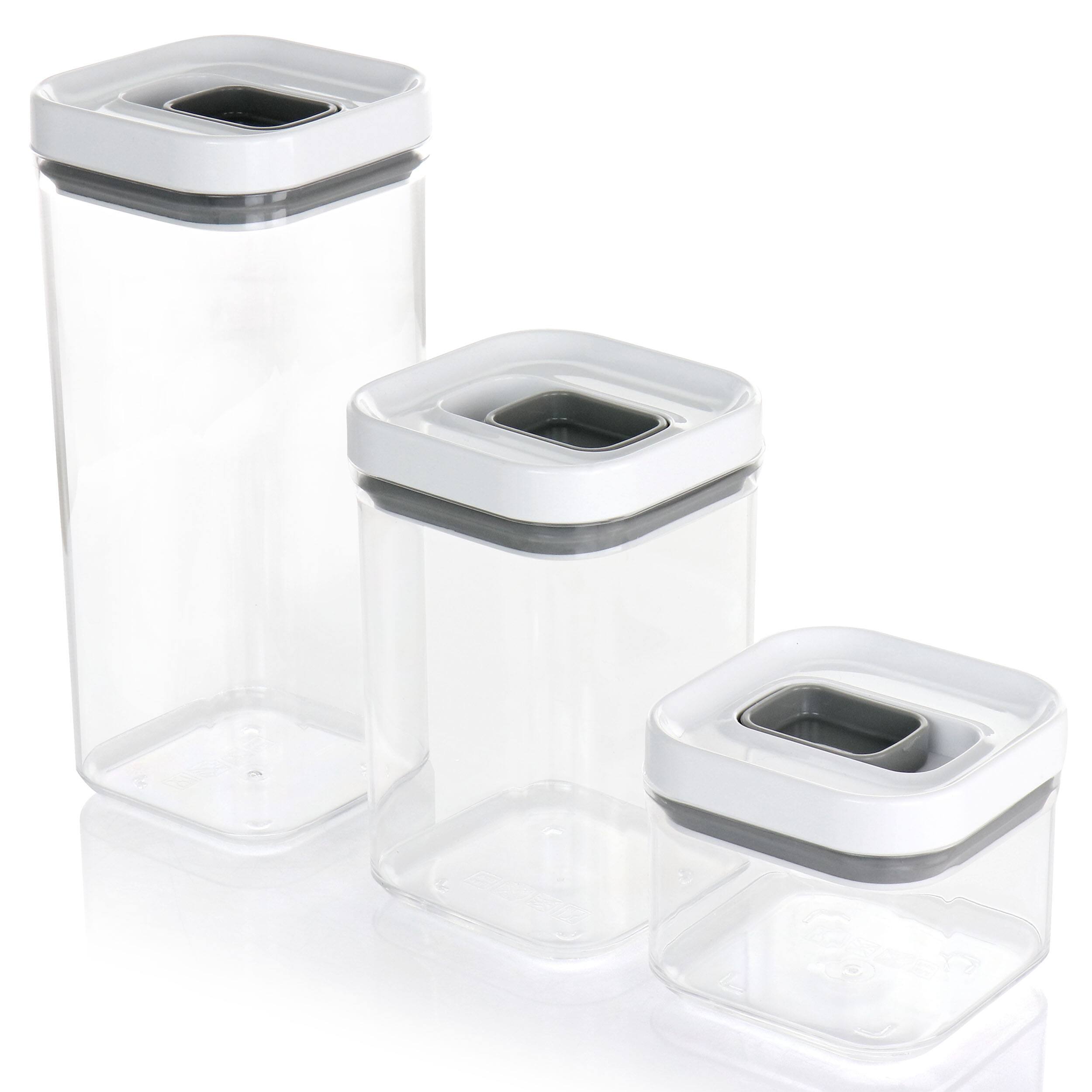 Left. Martha Stewart - Martha Stewart Siobhan 3 Piece Acrylic Storage Container Set - Clear.