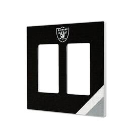 Keyscaper - Las Vegas Raiders Diagonal Stripe Double Rocker Light Switch Plate - Multicolor