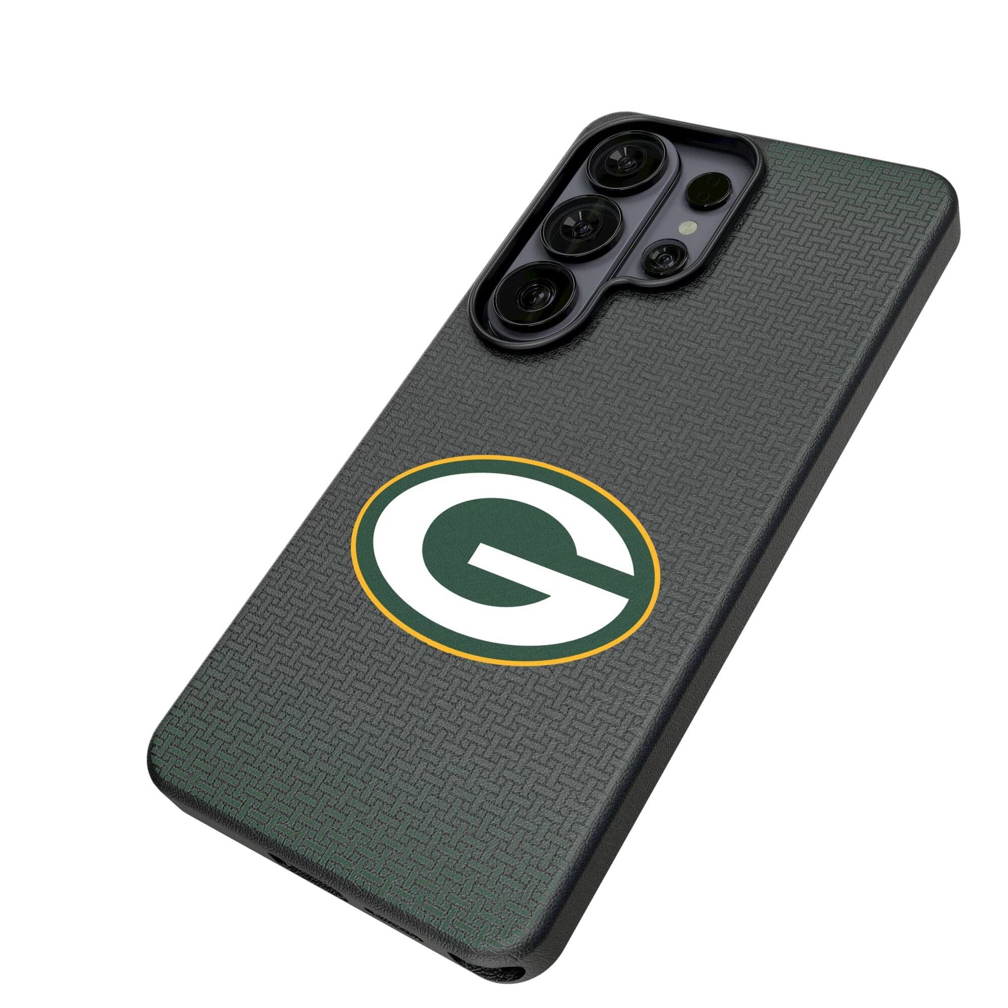 Alt View 1. Keyscaper - Green Bay Packers Linen Galaxy Magnetic Bump Case - S24 - Black.