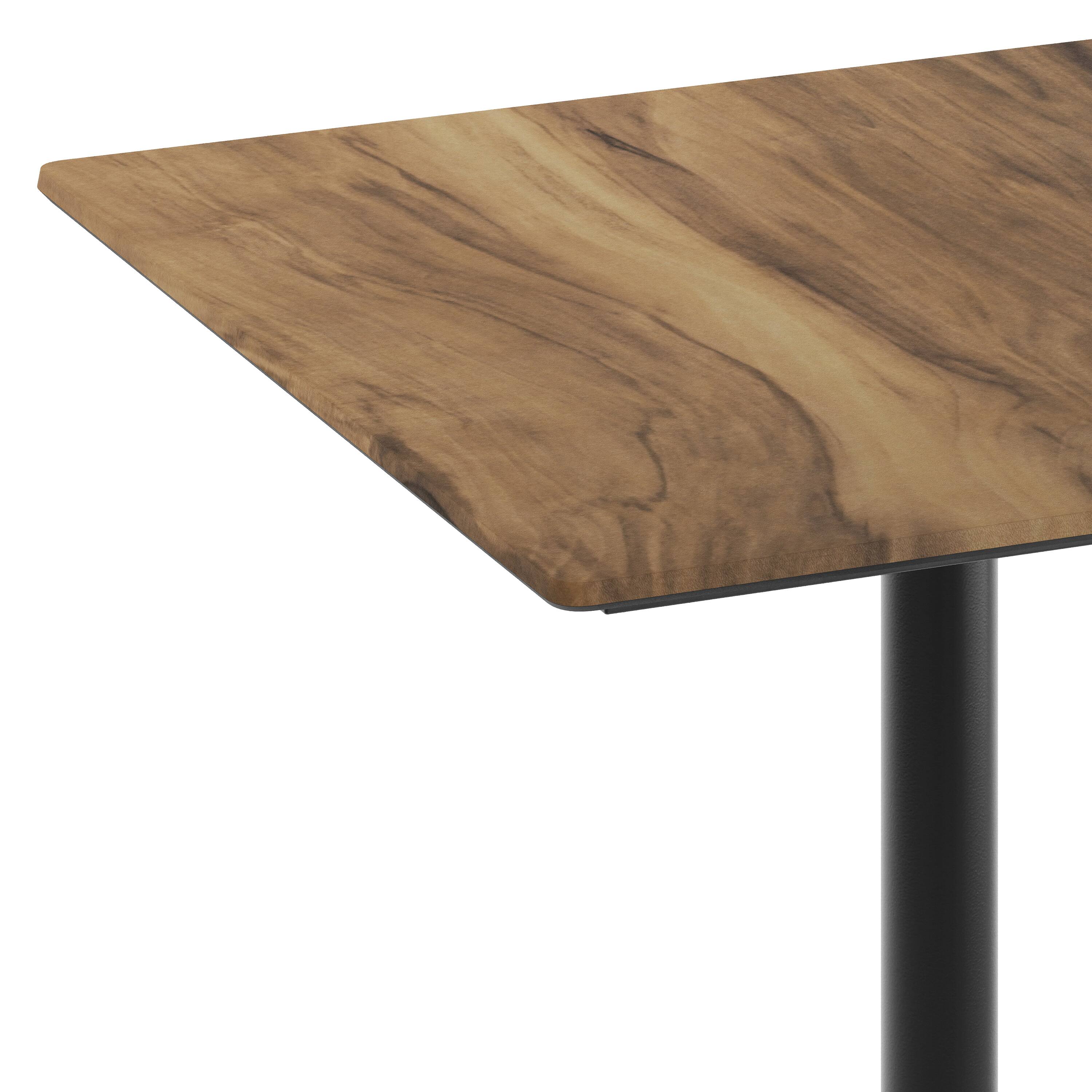 Alt View 9. Emma + Oliver - PureShield Tabletop with Seam-Free Surface Innovation and Table Height Round Base - Natural/Black Base.