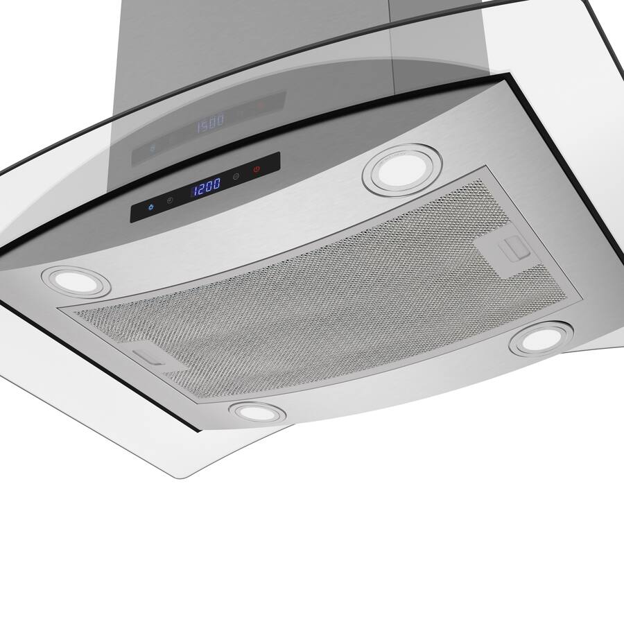 Stream Line Green Range Streamline 30 inches Externally Vented Island Range Hood Brushed ...