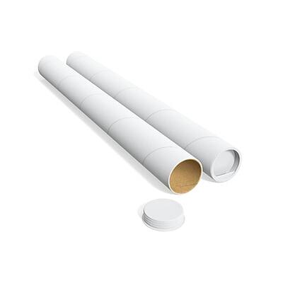 Alt View 1. Staples - 3" x 30" Mailing Tube with Caps, 12/Carton - White.