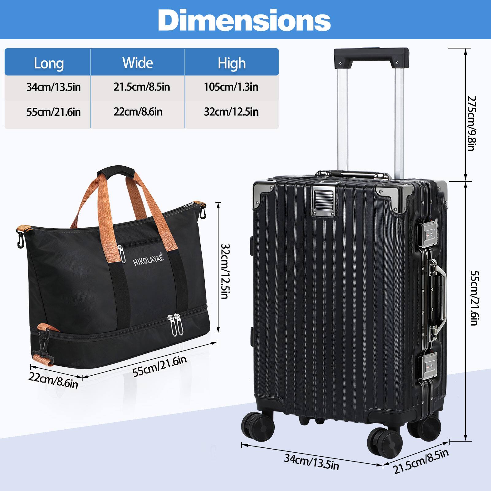 Dimensions

Long
- 34cm/13.5in
- 55cm/21.6in

Wide
- 21.5cm/8.5in
- 22cm/8.6in

High
- 105cm/1.3in
- 32cm/12.5in
- 275cm/9.8in

HIKOLAYAE
- 32cm/12.5in
- 55cm/21.6in
- 22cm/8.6in
- 55cm/21.6in
- 34cm/13.5in
- 21.5cm/8.5in