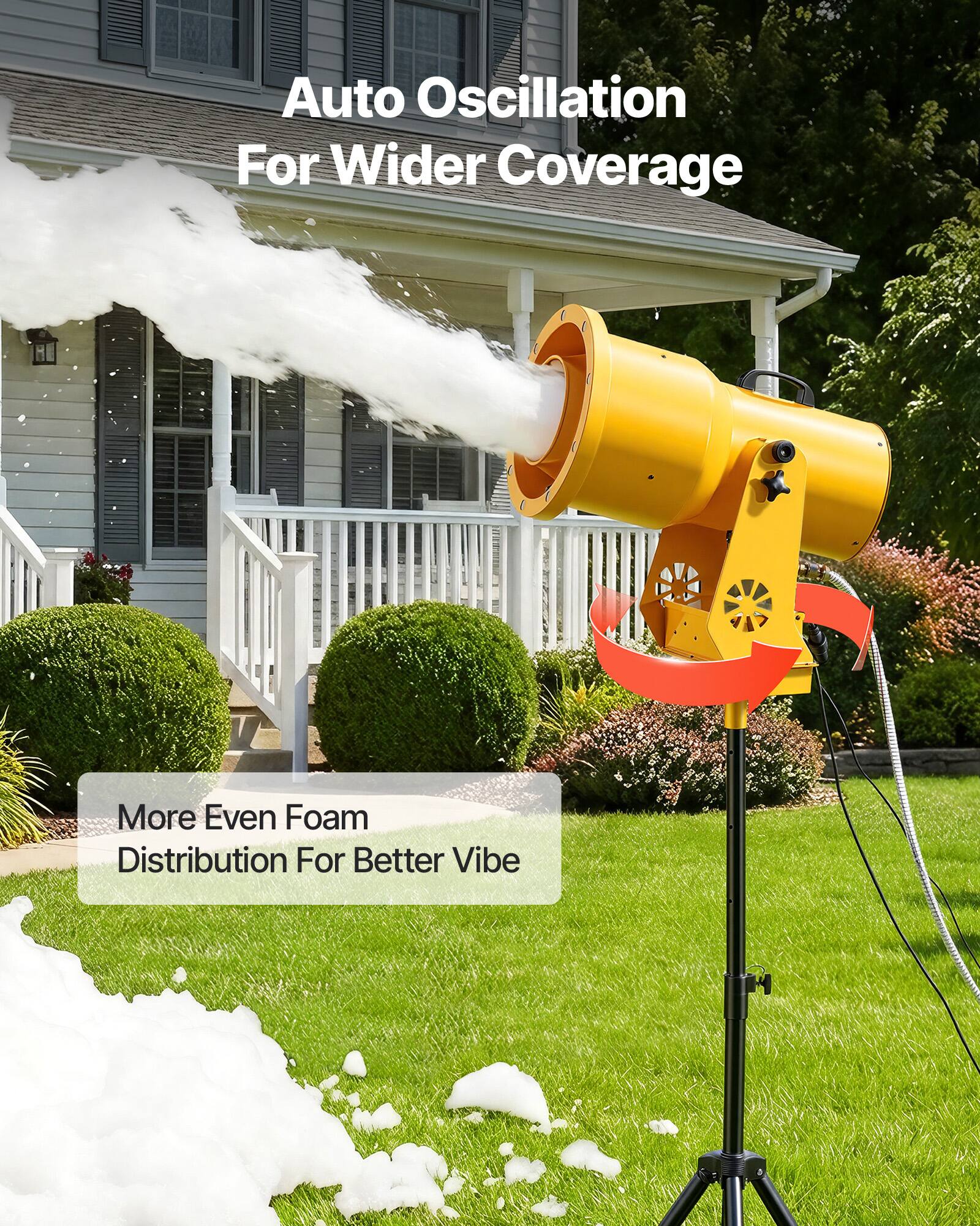 Auto Oscillation For Wider Coverage  
More Even Foam Distribution For Better Vibe