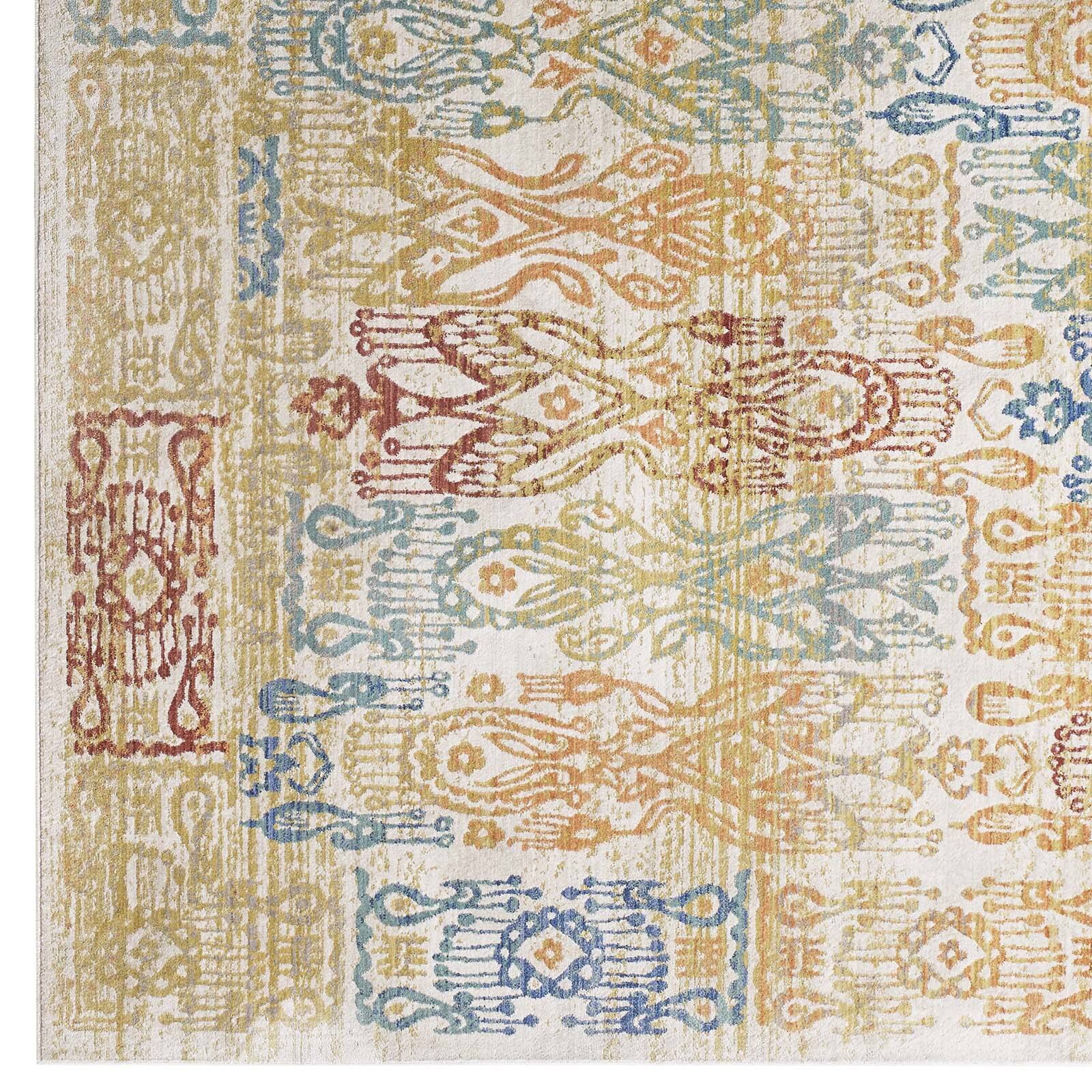 Alt View 2. Modway - Solimar Distressed Southwestern Aztec Area Rug - Multicolored.
