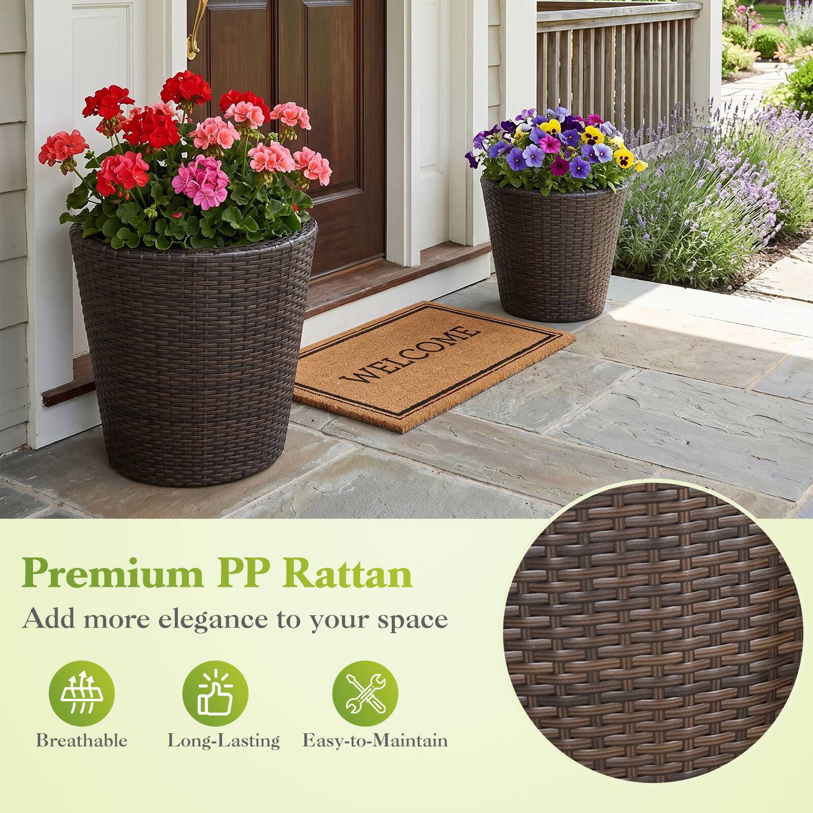 WELCOME

Premium PP Rattan
Add more elegance to your space

Breathable
Long-Lasting
Easy-to-Maintain
