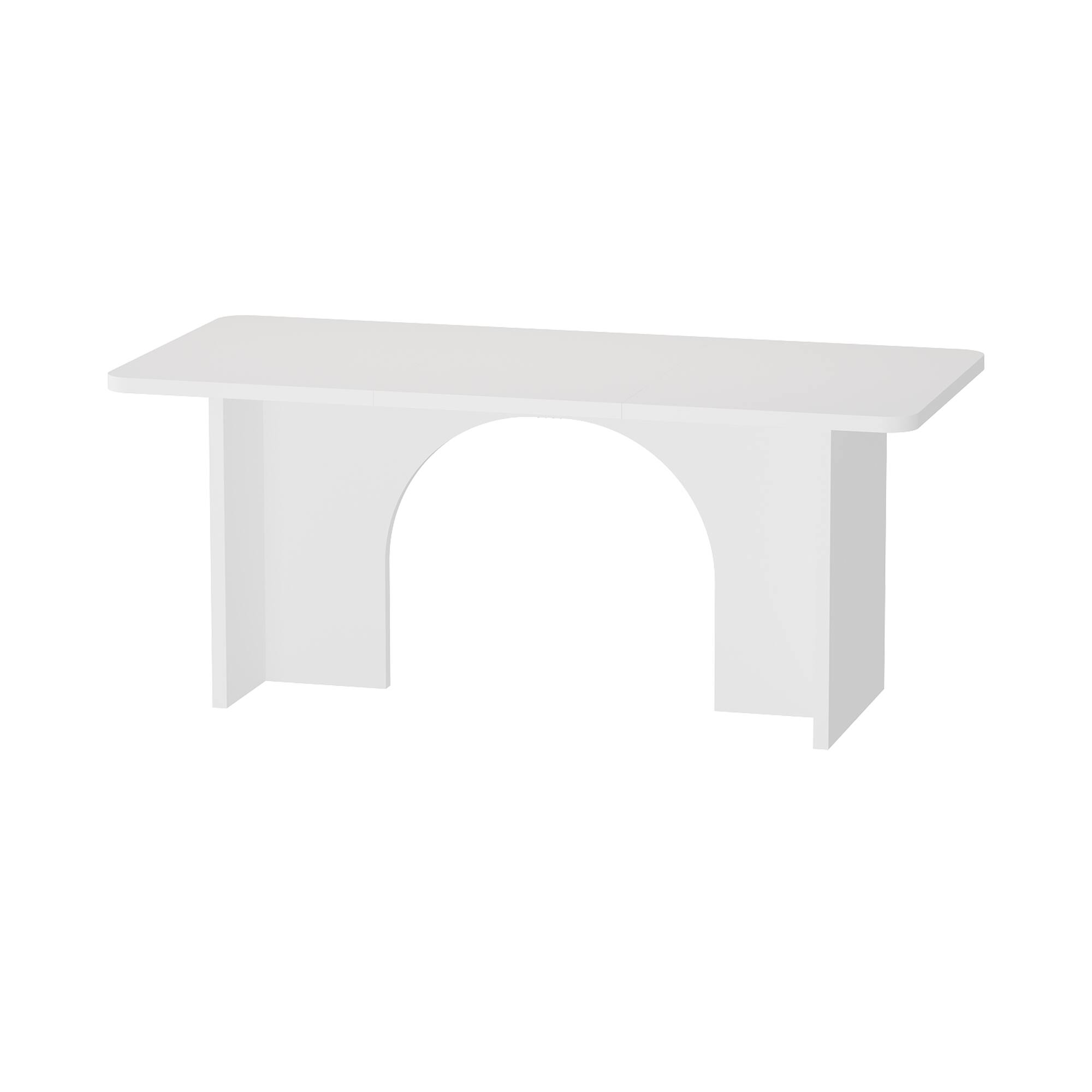 Angle. FUFU&GAGA - FUFU&GAGA Arched Desk – Elegant Home Office & Study Workspace - White.