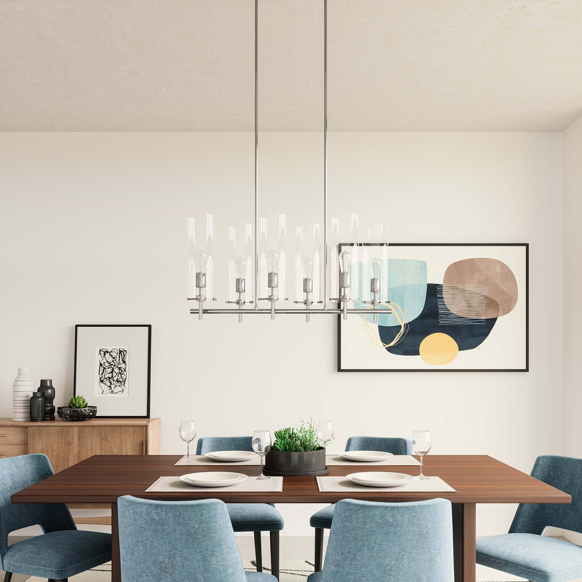 Alt View 1. Modway - Skylark 6-Light Chandelier by Modway - Clear Polished Nickel.