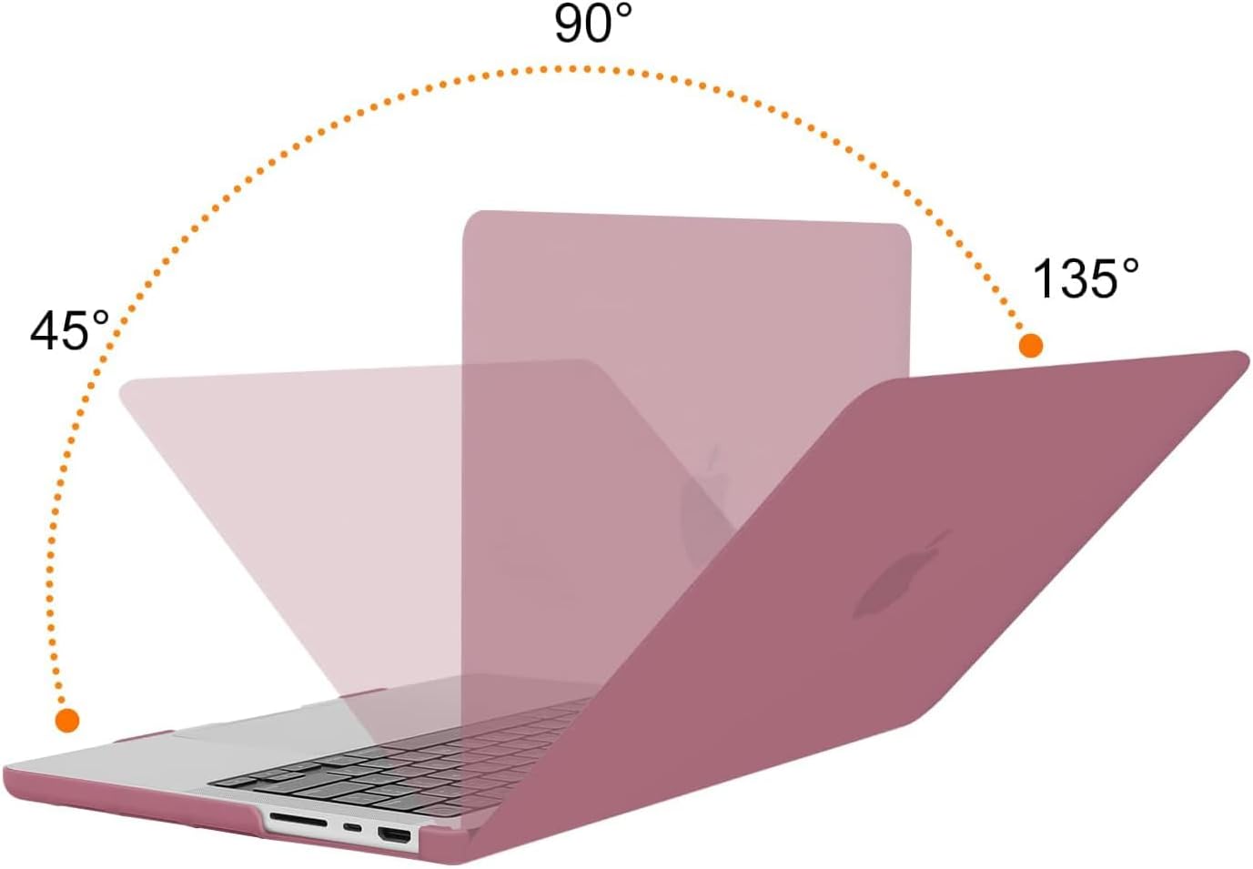 Back. mosiso - Case for MacBook Pro 14 inch Case M5 M4 M3 M2 M1 2026-2021 A3427 A3426 A3434 A3112 A3185 A3401 A2918 A2992 A2779 A2442 - Tea Petal Pink.