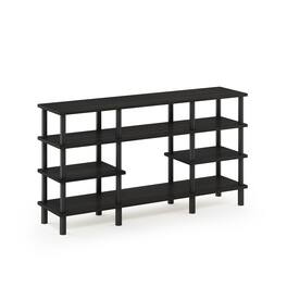 Furinno - Turn-N-Tube 4-Tier Multipurpose Wide Shelf TV Stand - Espresso/Black