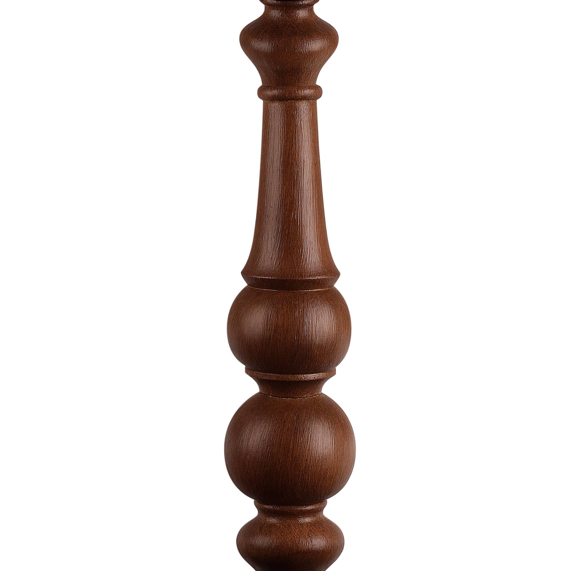 Alt View 2. partphoner - Dark Brown Turned Wood Floor Lamp - Brown.