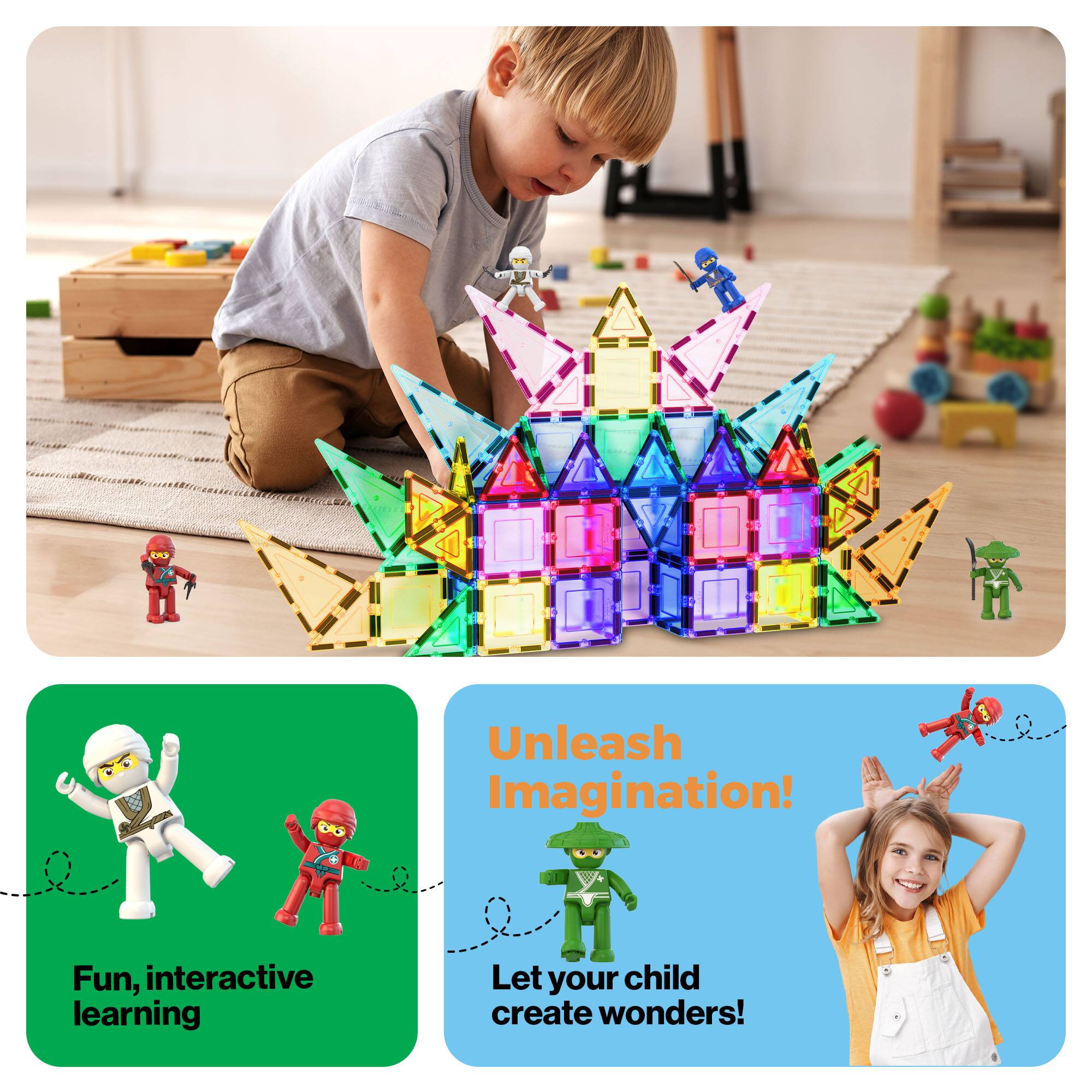 Unleash Imagination!  
Fun, interactive learning  
Let your child create wonders!
