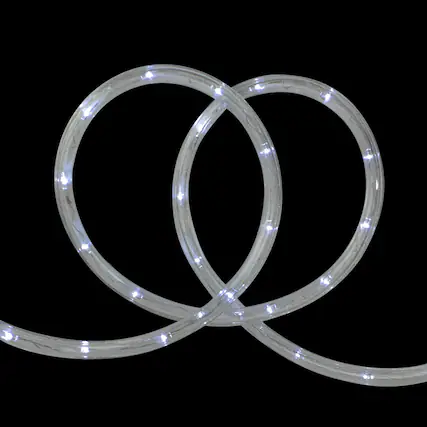 Front. Northlight - Outdoor LED Flexible Christmas Rope Lights - Pure White - 18' Clear Wire - Clear.