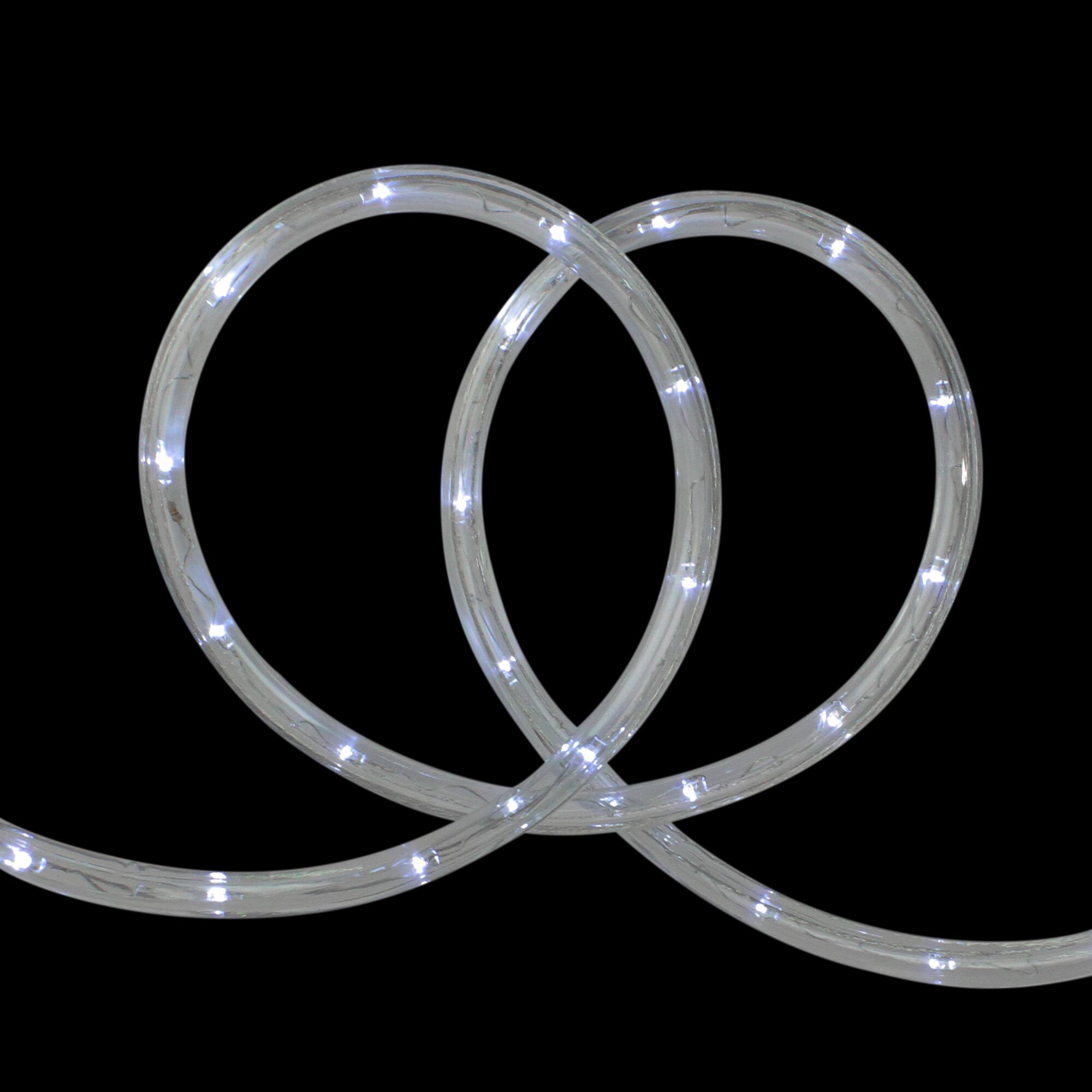 Front. Northlight - Outdoor LED Flexible Christmas Rope Lights - Pure White - 18' Clear Wire - Clear.