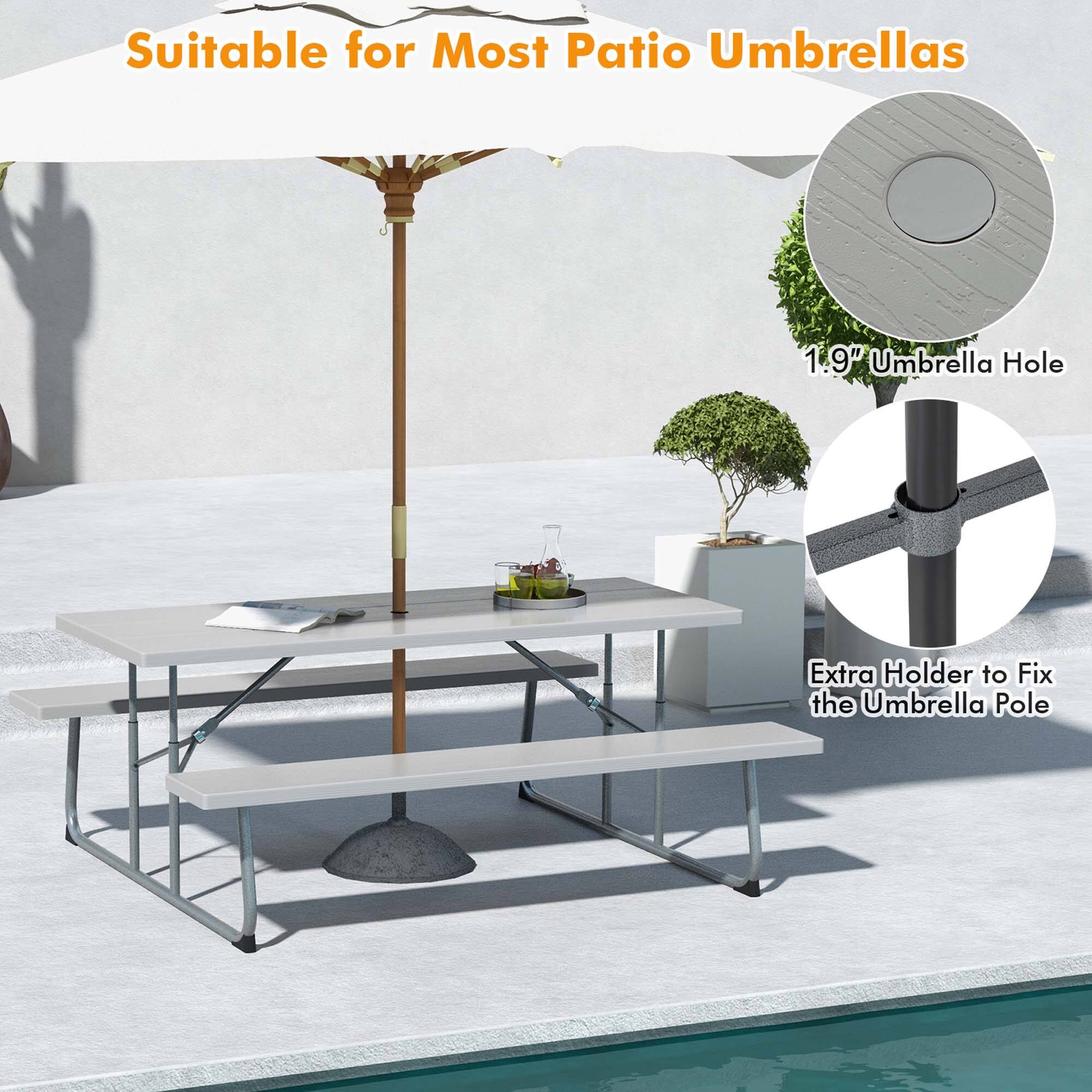 Suitable for Most Patio Umbrellas, 1.9" Umbrella Hole, Extra Holder to Fix the Umbrella Pole