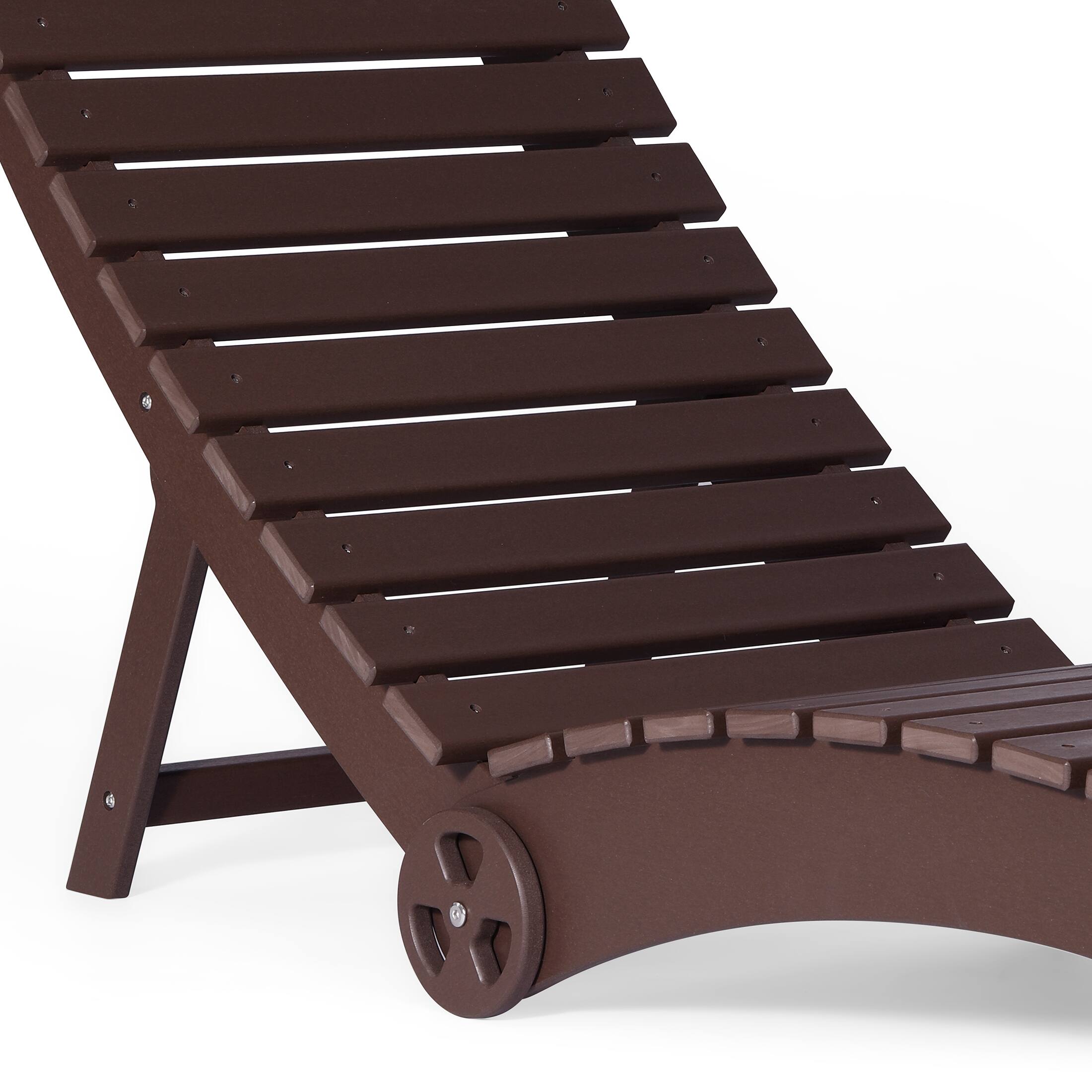 Alt View 3. WestinTrends - WestinTrends Ventura Outdoor HDPE In-Pool Patio Chaise Lounge Chair With Wheels - Dark Brown.