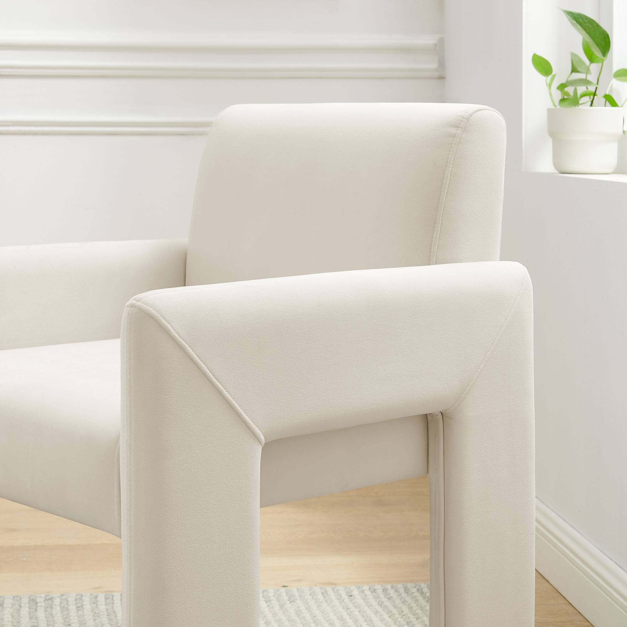 Alt View 1. Modway - Daven Upholstered Dining Chair by Modway - Alabaster.