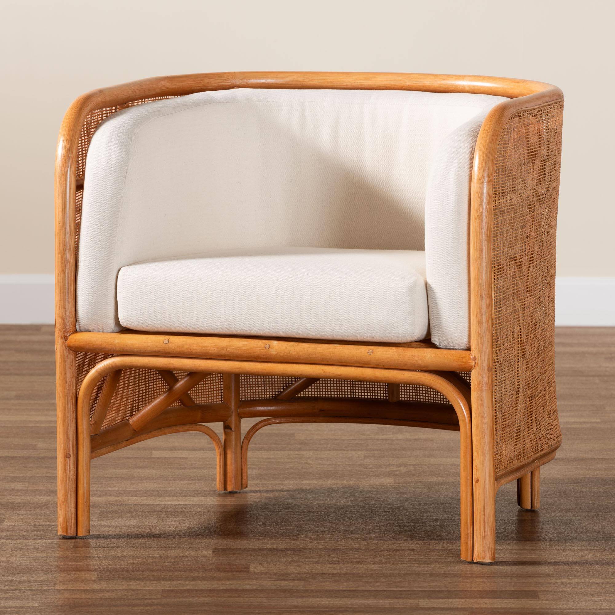 Alt View 5. bali & pari - Bandung Bohemian Rattan Accent Chair - Light Honey.