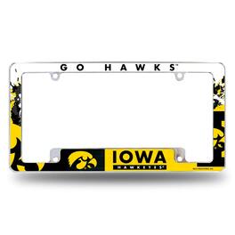 Rico Industries - Iowa Hawkeyes Chrome Metal License Plate Frame with Bold Full Frame Design - Multi