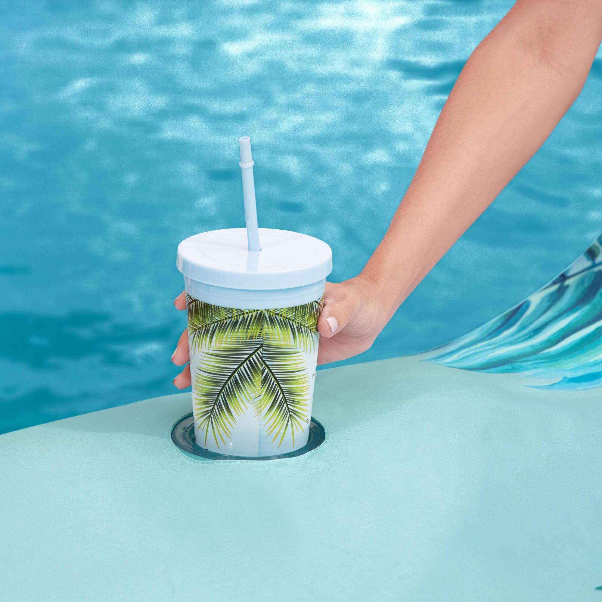 Alt View 10. Bestway - Bestway H2OGO! Luxury Fabric Covered 64" Inflatable Pool Lounger Float, Blue - Blue.